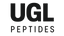 Logo of UGL Peptides with black text on a transparent background